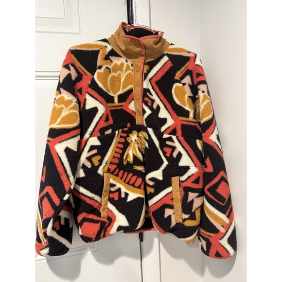 Wrangler Tops - Wrangler Women's Sherpa Sweatshirt Aztec Tribal Colorful Sz M Cozy Pullover Snap